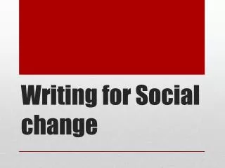 Writing for Social change