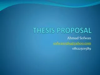 THESIS PROPOSAL