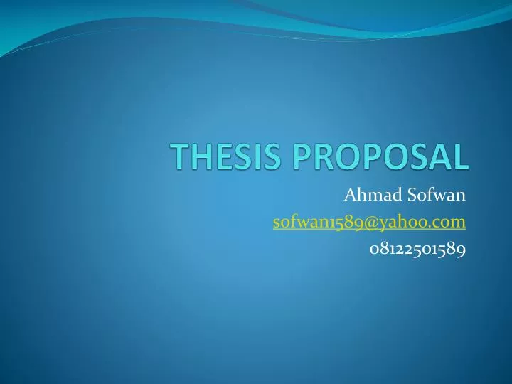 thesis proposal