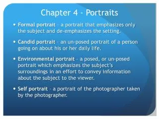 Chapter 4 - Portraits