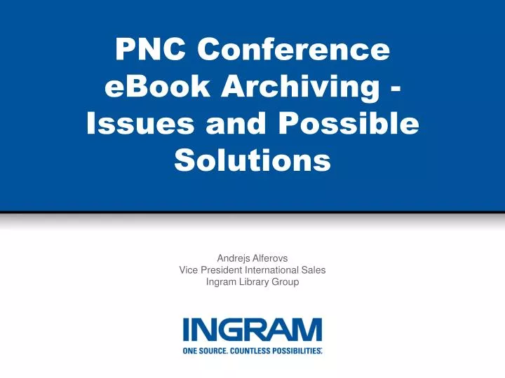 pnc conference ebook archiving issues and possible solutions