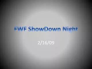 FWF ShowDown Night