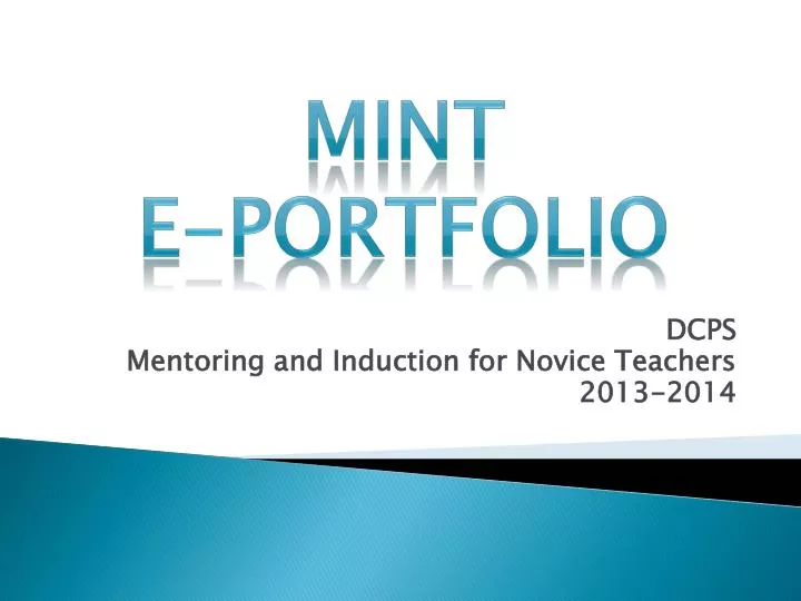 dcps mentoring and induction for novice teachers 2013 2014