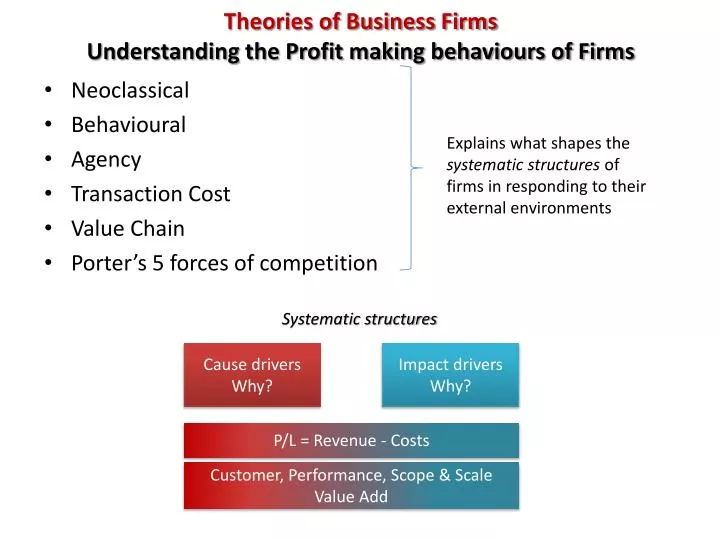 theories of business firms understanding the profit making behaviours of firms