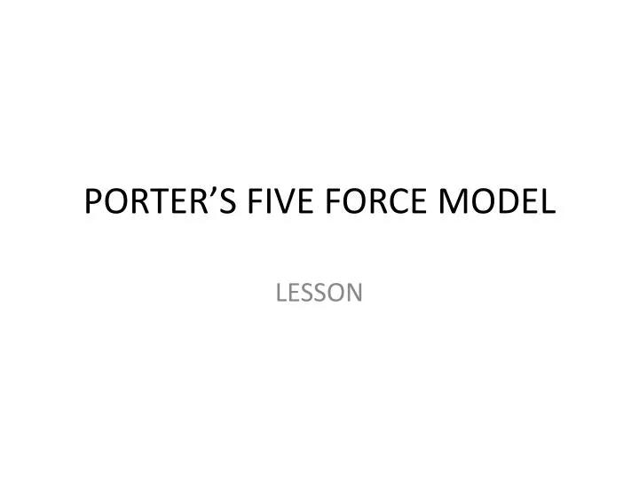 porter s five force model