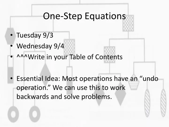 one step equations
