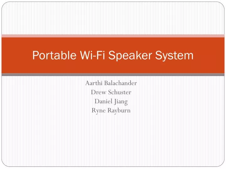 portable wi fi speaker system