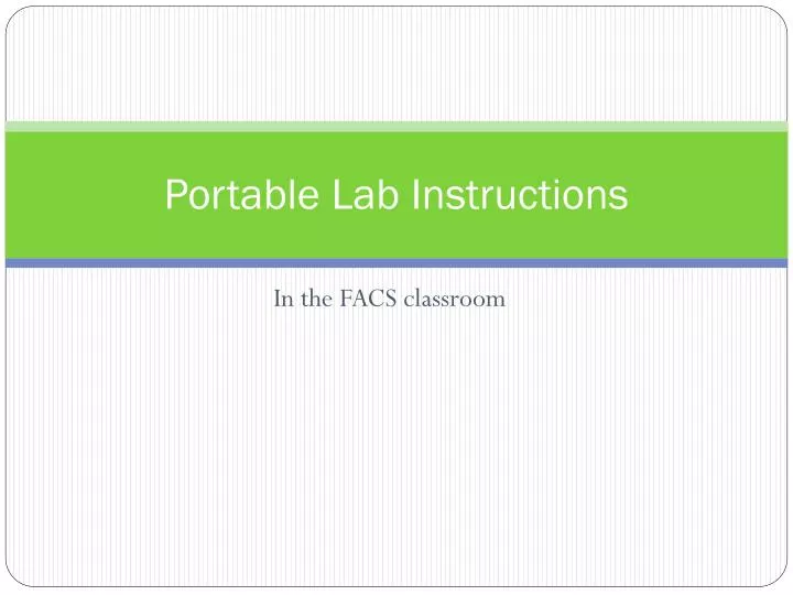 portable lab instructions
