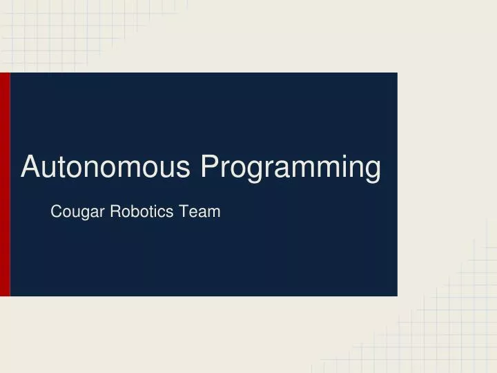 autonomous programming