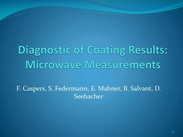 diagnostic of coating results microwave measurements