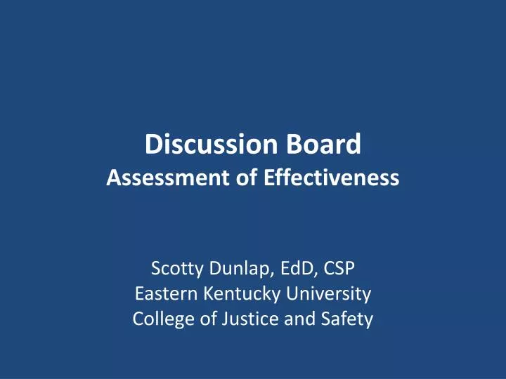 discussion board assessment of effectiveness