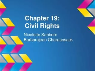 Chapter 19: Civil Rights