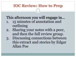 IOC Review: How to Prep