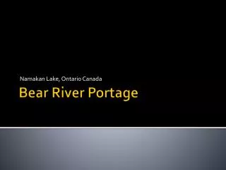 Bear River Portage