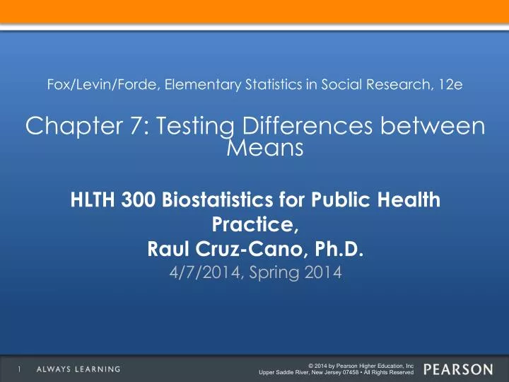 hlth 300 biostatistics for public health practice raul cruz cano ph d