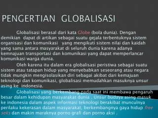 pengertian globalisasi