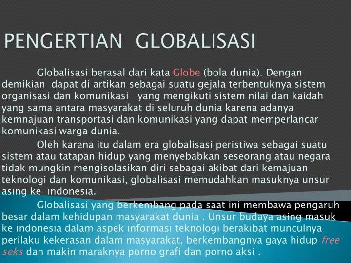 pengertian globalisasi