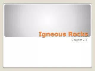 igneous rocks