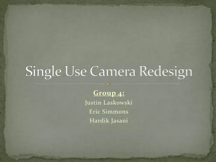 single use camera redesign