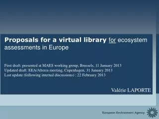 Proposals for a virtual library for ecosystem assessments in Europe