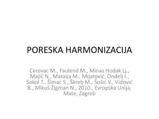 poreska harmonizacija