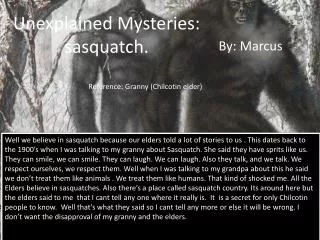 Unexplained Mysteries: sasquatch.