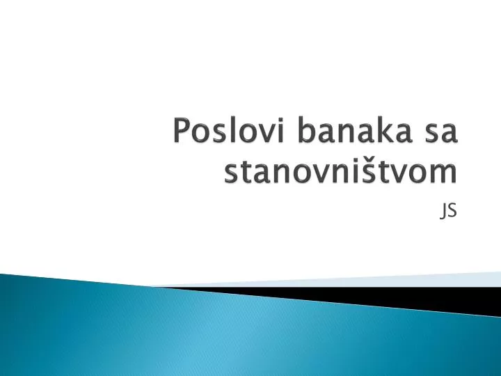 poslovi banaka sa stanovni tvom