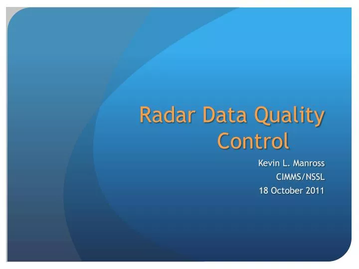 radar data quality control