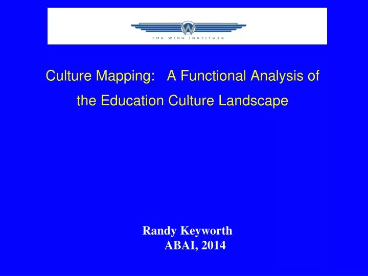 culture mapping a functional analysis of the education culture landscape