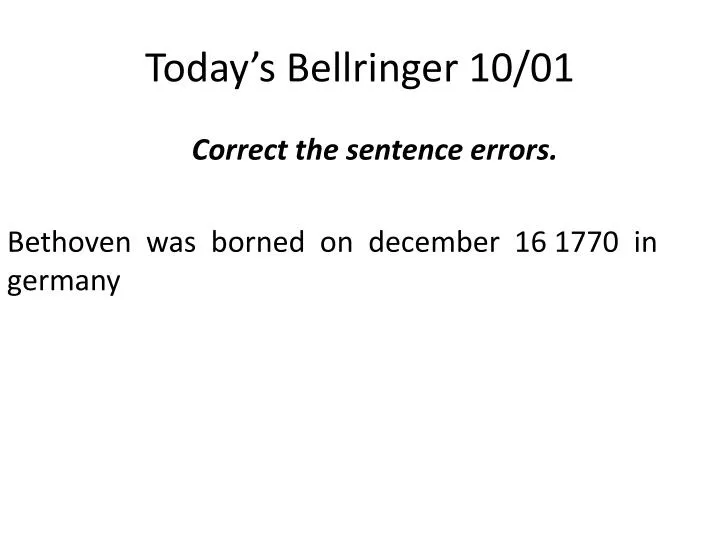 today s bellringer 10 01