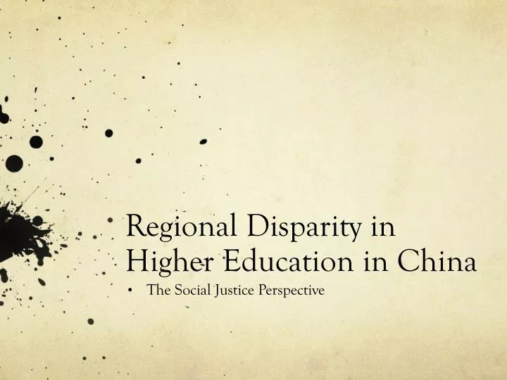 regional disparity in higher education in china