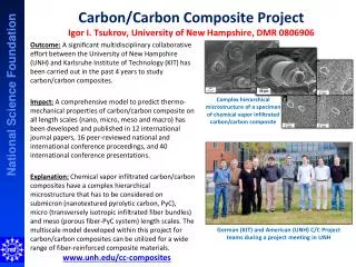 Carbon/Carbon Composite Project Igor I. Tsukrov , University of New Hampshire, DMR 0806906