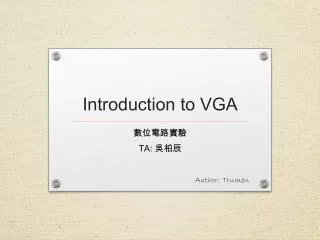 Introduction to VGA