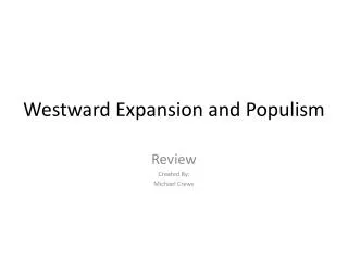 westward expansion and populism