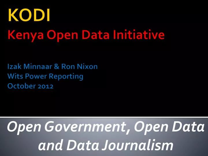 open government open data and data journalism