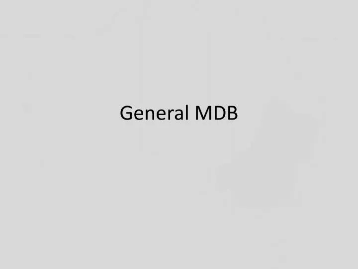 general mdb