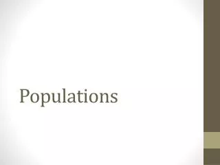 Populations