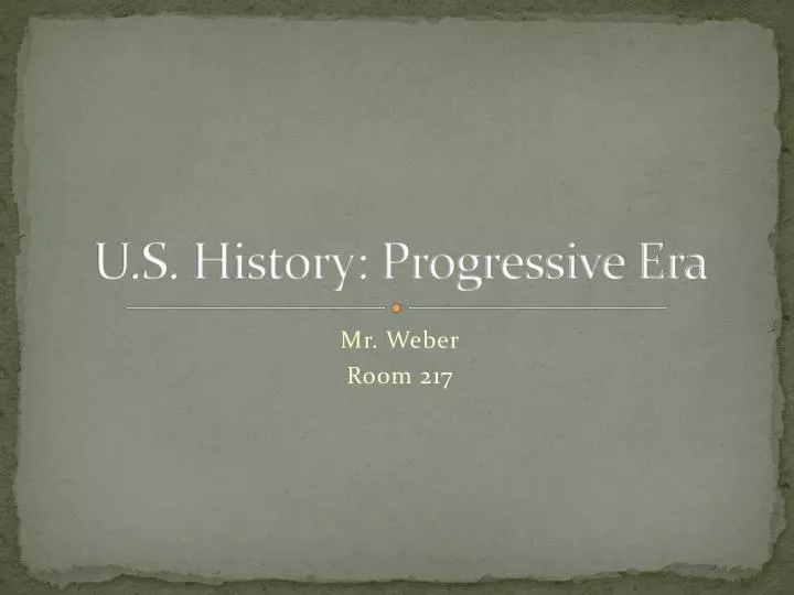 u s history progressive era
