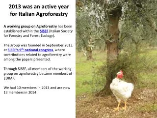 2013 was an active year for Italian Agroforestry
