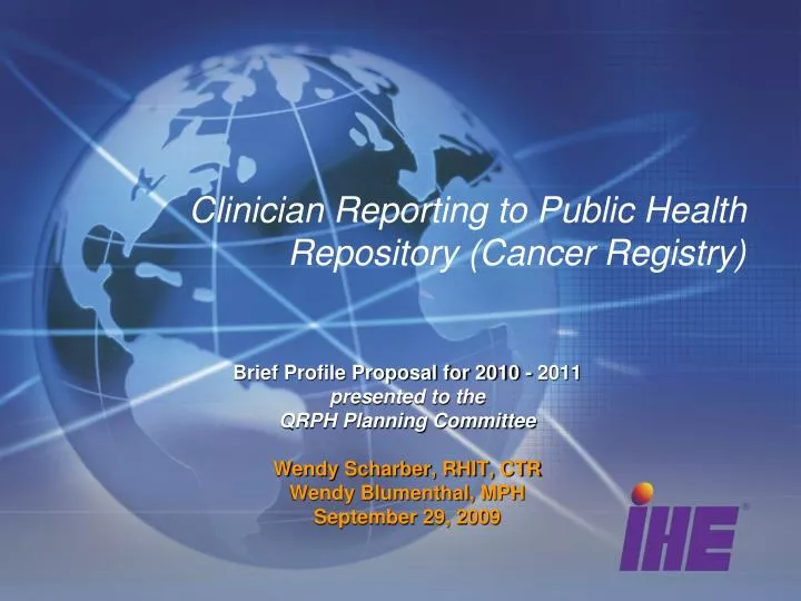 clinician reporting to public health repository cancer registry