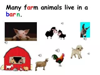 Many f ar m animals live in a .