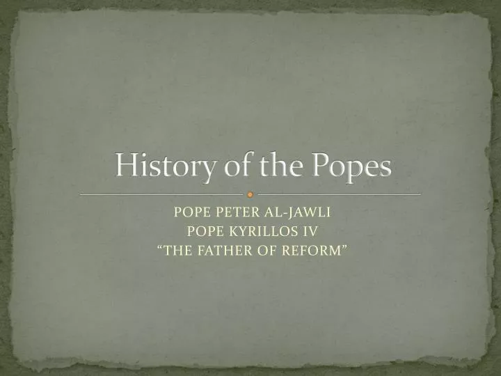 history of the popes