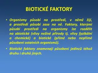 biotick faktory