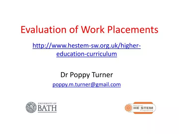 evaluation of work placements
