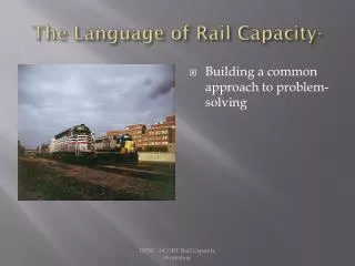The Language of Rail Capacity-