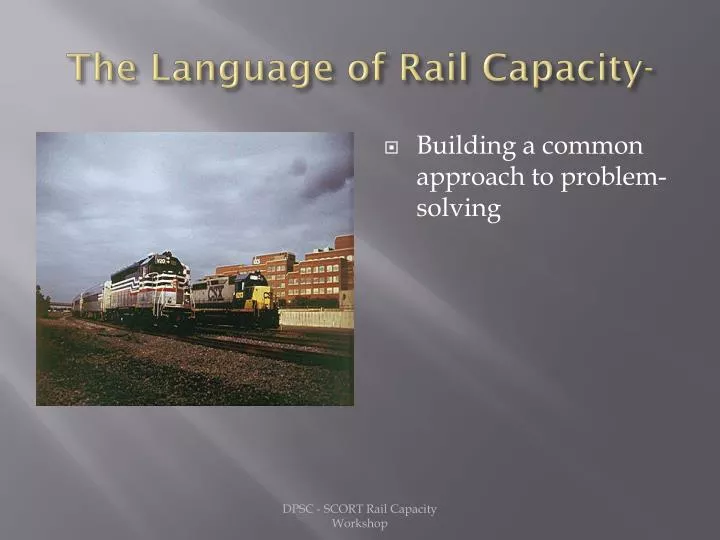 the language of rail capacity