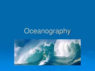 Oceanography