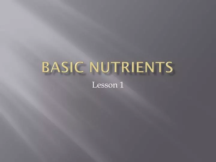 basic nutrients