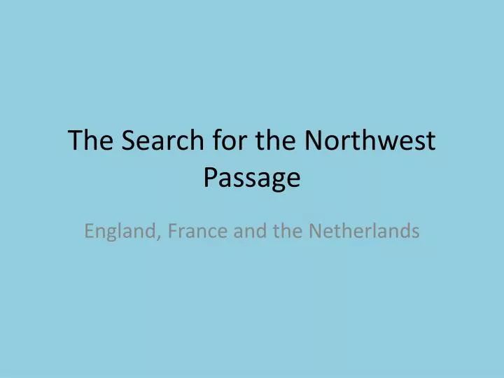 the search for the northwest passage