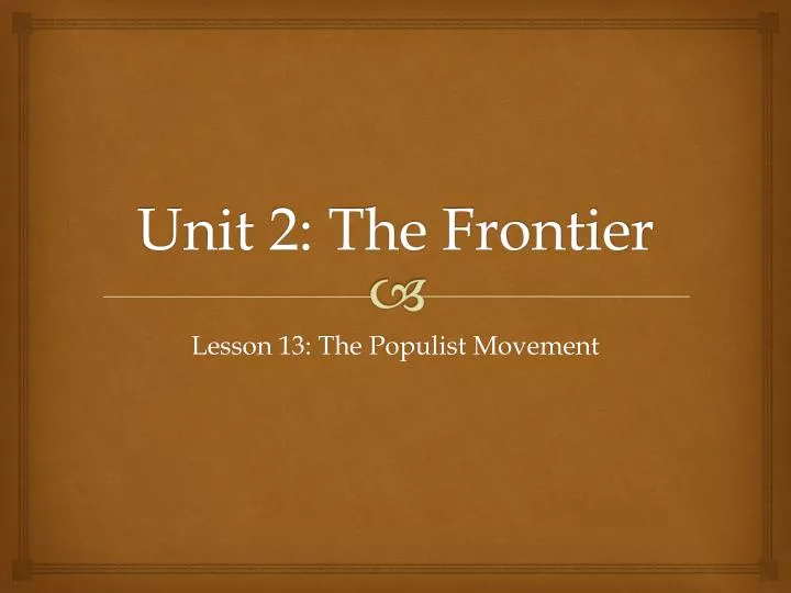 unit 2 the frontier